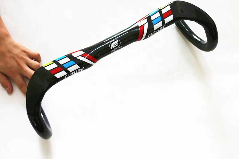 Новейший компактный тип FUTURE racing Road bike 3K полностью углеродное волокно, руль для велосипеда, углеродный изогнутый руль 31,8*380-440 мм