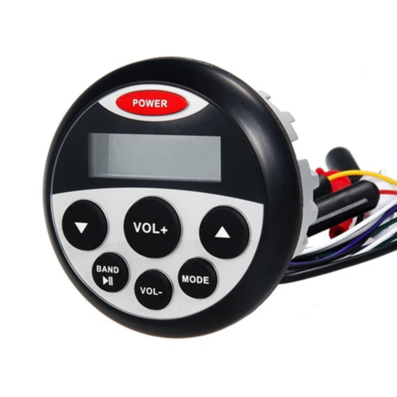 Waterproof Marine Stereo Receiver Bluetooth Audio MP3 Player AM/FM Radio USB&AUX Input for ATV Motorcycle/Yacht /Sauna Room/SPA