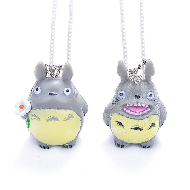 Cute Cartoon Character Pendant Bead Chain Necklace Totoro Doll Resin For Women Children collares de moda 2019 | Украшения и