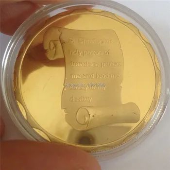 Saint St Christopher Protect Us Gold Plated Coin Medal - Christian, Catholic coin,10pcs/lot free shipping
Saint St Christopher Protect Us Gold Plated Coin Medal - Christian, Catholic coin,10pcs/lot free shipping