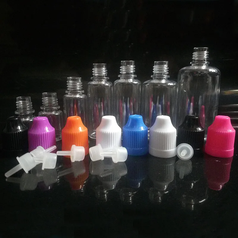 

50pcs PET E Cig liquid Vapor Bottle 3ml 5ml 10ml 15ml 20ml 30ml 50ml 100ml Plastic empty Dropper Bottle wiht Childproof Cap