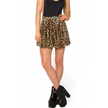 Женская мода лето полиэстер высокая талия леопардовый принт короткая мини юбка Женский Повседневный пляжный праздничный костюм