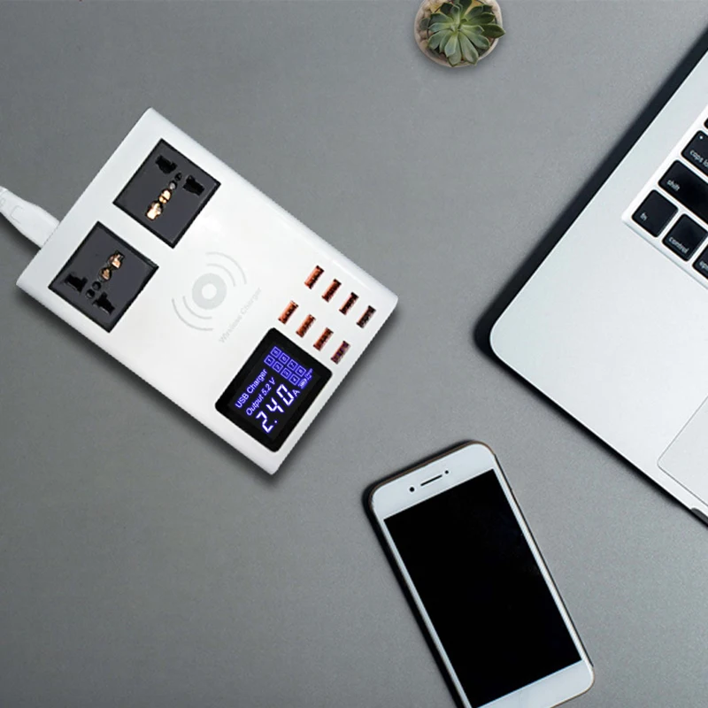 Thbelieve AC Беспроводное зарядное устройство 8 USB многократная зарядная станция настольная многофункциональная беспроводная зарядная станция 8 USB настенная розетка адаптеры