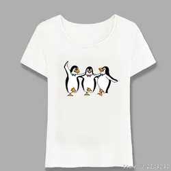 Футболка с принтом пингвинов для танцев летняя модная женская футболка с коротким рукавом Забавный дизайн милые топы для девочек Новинка