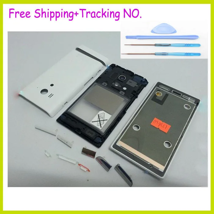 Original USB Cap Buttons Battery Housing Case Back Cover full housing For Sony Xperia Acro S