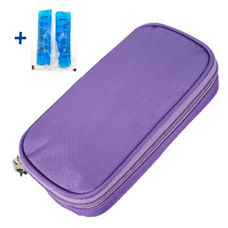 Brilljoy портативный инсулин coolbag 2-24 градусов Цельсия дисплей Термосумка для льда диабетические путешествия инсулин пакеты тепловой мешок - Цвет: insulin Bag purpl I