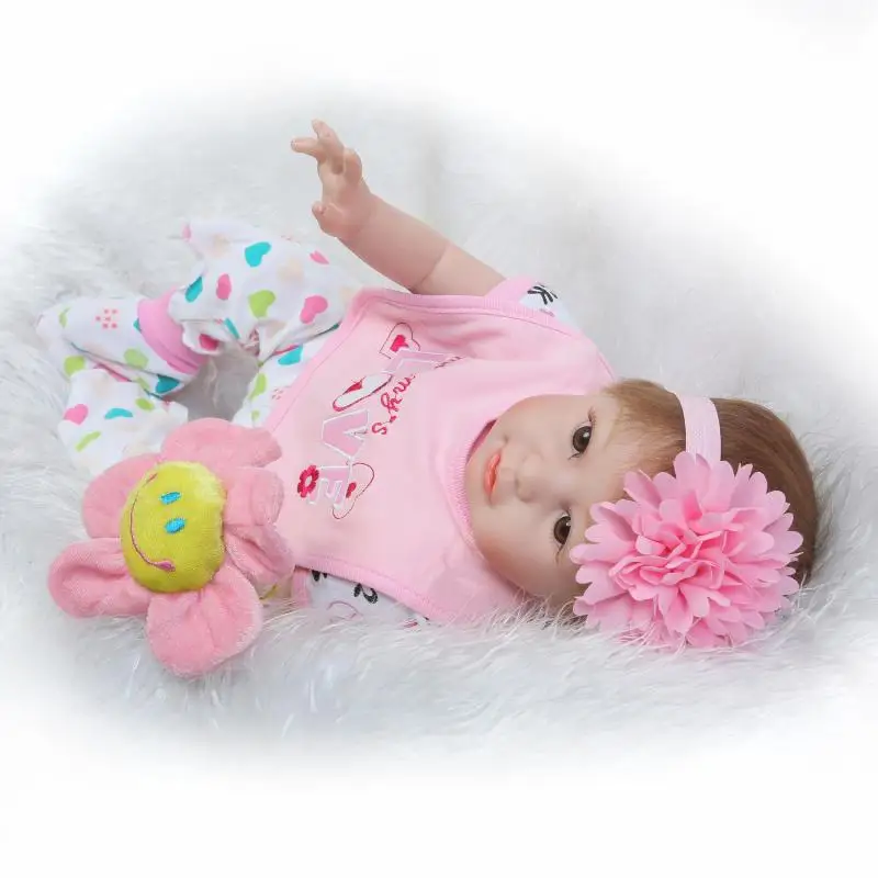 55 см силикона Reborn Baby Doll Дети Playmate подарок для девочек Bebe живые возрождается bonecas лучшие детские куклы подарок