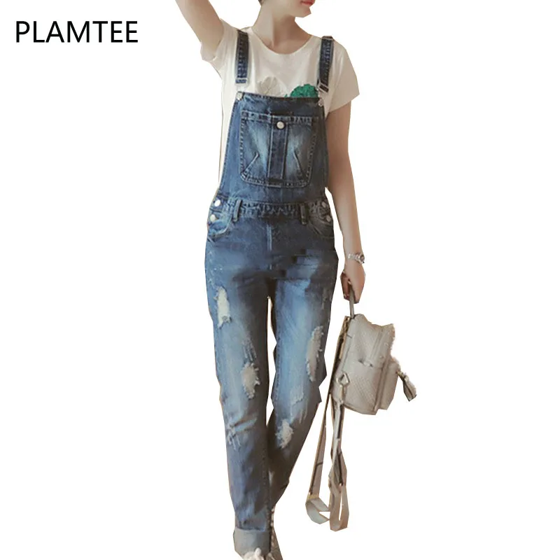 

PLAMTEE New Denim Jumpsuit Pregnant Women Cowboy Loose Loops Adjustable Pregnancy Clothes Plus Size Maternity 2017 Summer New