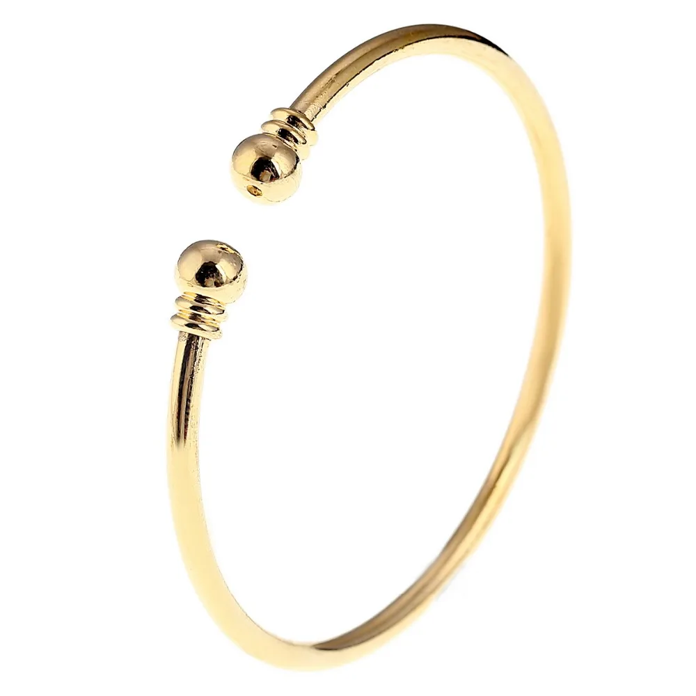 Простые гладкие Пара Ювелирные изделия Золотое Цвет браслет простые браслеты для Для мужчин Для женщин присутствует