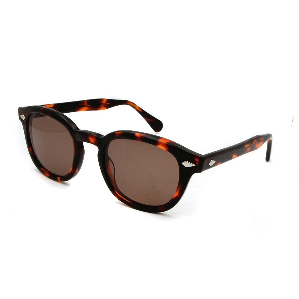 Goede Retro Vintage Zonnebril Fashion Mannelijke Ronde Vormen Johnny Depp Klinknagel Zonnebril Voor Mannen Merk Designer Bril UV400 Goggles