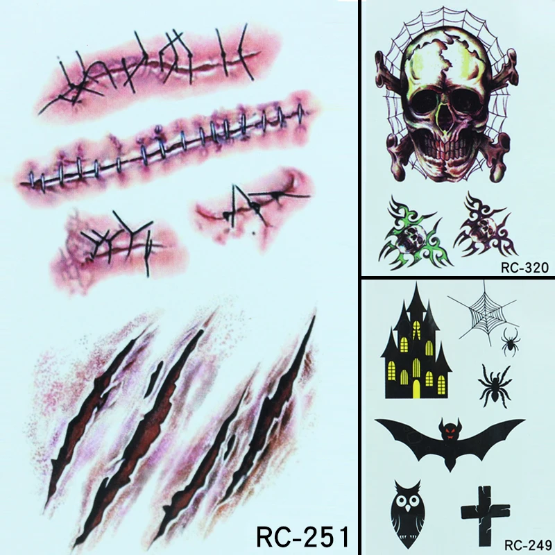 Buy 1pc 3D Waterproof Temporary Sticker Halloween