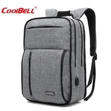 Coolbell для 1" ноутбук сумка для Macbook 15,6" Ноутбук Рюкзак для снятия стресса USB зарядка пакет Студенческая сумка повседневная сумка на плечо
