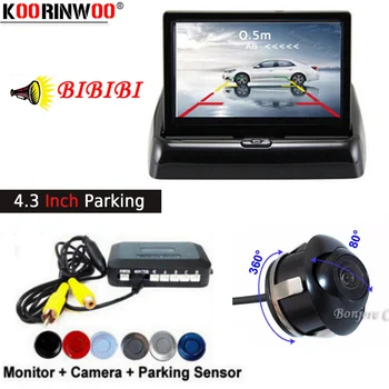 

Koorinwoo Auto Postposition Ultrasonic Parking 4 Radar Car Monitor Car Parking Sensor Rear View Camera Alert Detector Parktronic