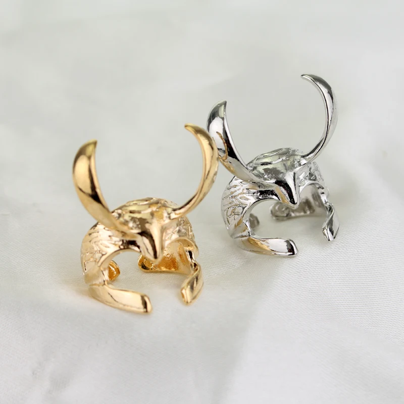 

dongsheng Fashion Movie The Avengers Adjustable Loki Helmet Rings Punk Thor ring The Dark World For Men&Women gift -25
