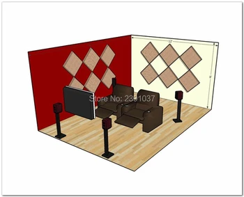 شراء50x50 سنتيمتر الكلاسيكية فلنلت Acustico لوحة ألواح للحائط لوحة الصوتية مبعثر الصوتيات | الصوت العلاج 1 مربع (12 ورقة)