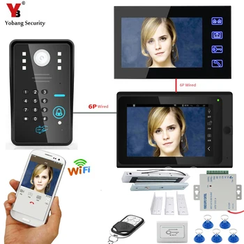 

YobangSecurity Video Intercom 2x 7 Inch Monitor Wifi Wireless Video Door Phone Doorbell Camera Intercom KIT Electric Door Lock