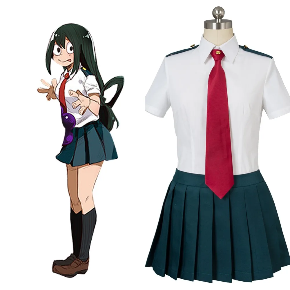 Anime Boku no Hero Academia Cosplay My Hero Academia Asui Tsuyu Costume Summer School Set 