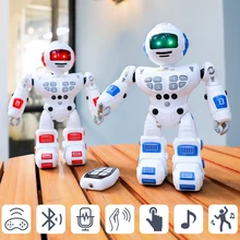 Bluetooth RC Toy Robots Remote Control Toys intelligent robotics dancing singing gesture sensing recording robot toys children new intelligent rc robot funny indoor outdoor game toys 2 4g dancing battle model toy multi function remote control robots