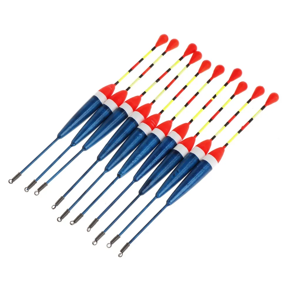 

10pcs Carp Fishing Floats Set Buoy Bobber Stick For Fish Tackle Vertical 9# 0.8g