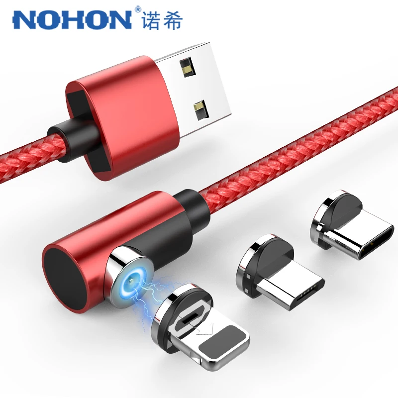 NOHON 3 в 1 Магнитный USB зарядный кабель для iPhone X 7 8 6 Plus для Xiaomi huawei samsung Micro type C телефонный провод для быстрой зарядки