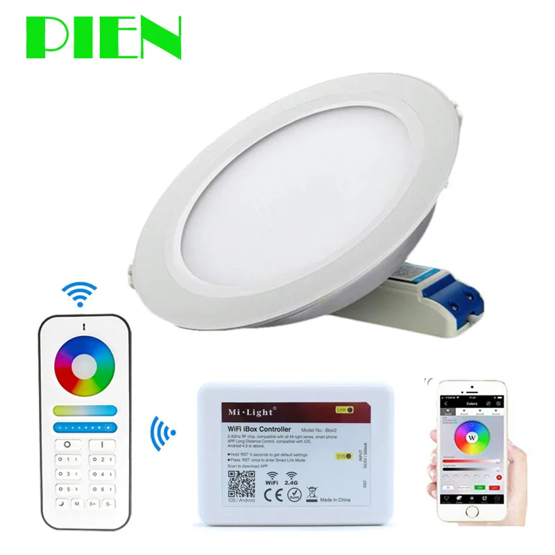 Светильник Milight Светодиодный точечный светильник Wifi RGB + CCT двойной белый RF пульт