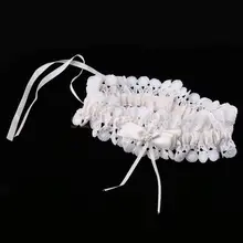 Бант из атласной ленты кружева подвязки пояса ноги кольцо свадьба выпускного вечера женщина свадебные аксессуары белый