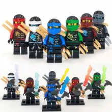 6 PZ sizzling decool suitable LegoINGlys NinjagoINGlys figures blocks kai jay cole zane nya with weapons Building blocks toys present