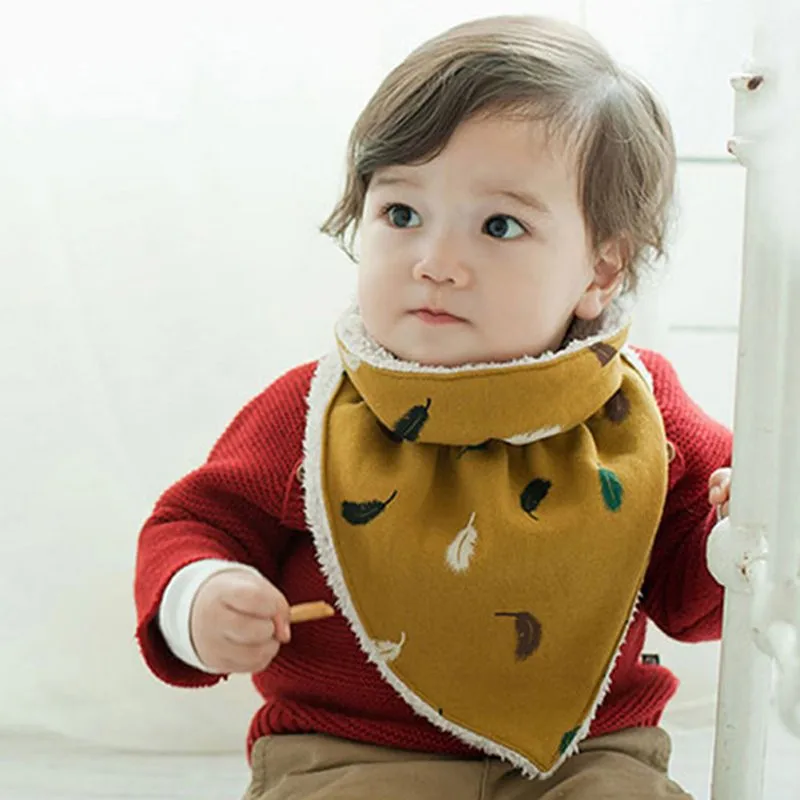 

Hot Baby Thick Warm Scarf Saliva Towel Feeding Bib Toddler Fashion Soft Burp Cloths Infant Winter