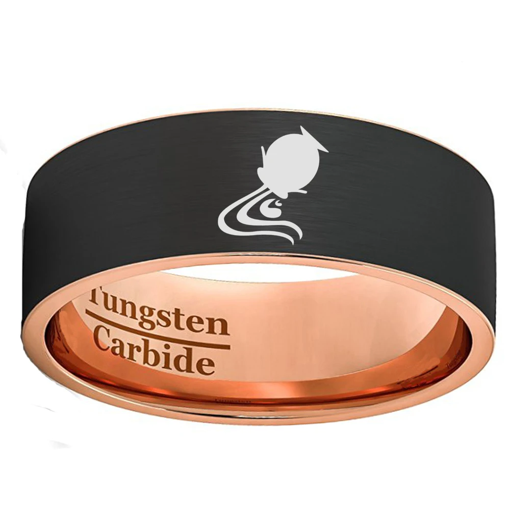 

8mm Hers & His Tungsten Carbide Constellation Ring Custom Zodiac Aquarius Logo Outside New Gift for Friendship Lovers