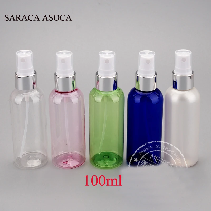 

Wholesale 100ml Big Capacity Alumina Cap Spray Plastic Bottle 50pcs/lot Emulsion Refillable Bottles