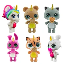 Lanyitoys novo 6 estilos bonitos poopsie squishy unicornio slime brinquedos macios squish poopsie squishy unicórnio 3.5 polegada gato mole