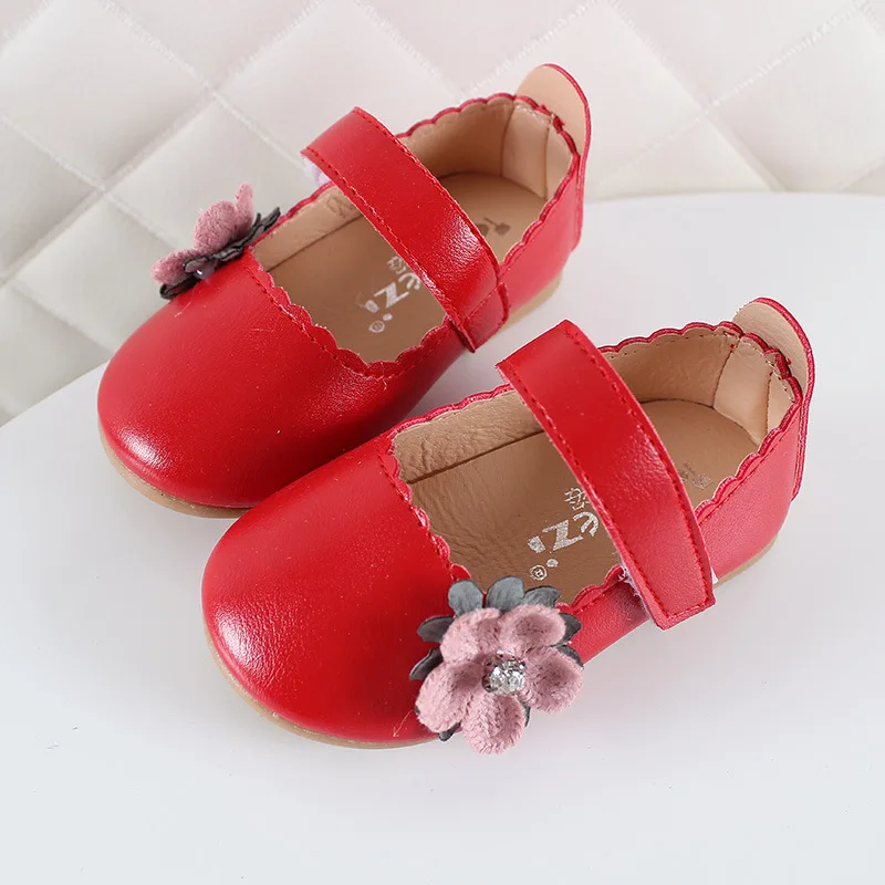 Г., новая стильная детская обувь для девочек кожаная обувь Тонкие Туфли с цветочным рисунком Праздничная обувь для девочек от 1 до 4 лет