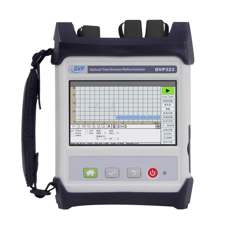 

high Quality OTDR DVP323-SM-OTDR-1310-1550nm-30/28dBm Optical Time Domain Reflectometer Integrated VFL English Menu