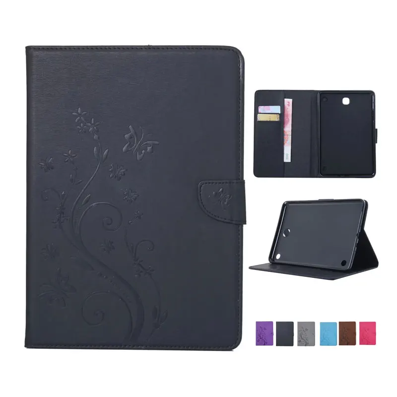 

Butterfly Pattern Leather Case for Samsung Galaxy Tab A 8.0 T350 SM-T355 8'' TPU Wallet Card Solt Tablet Case+Film+Stylus Pen