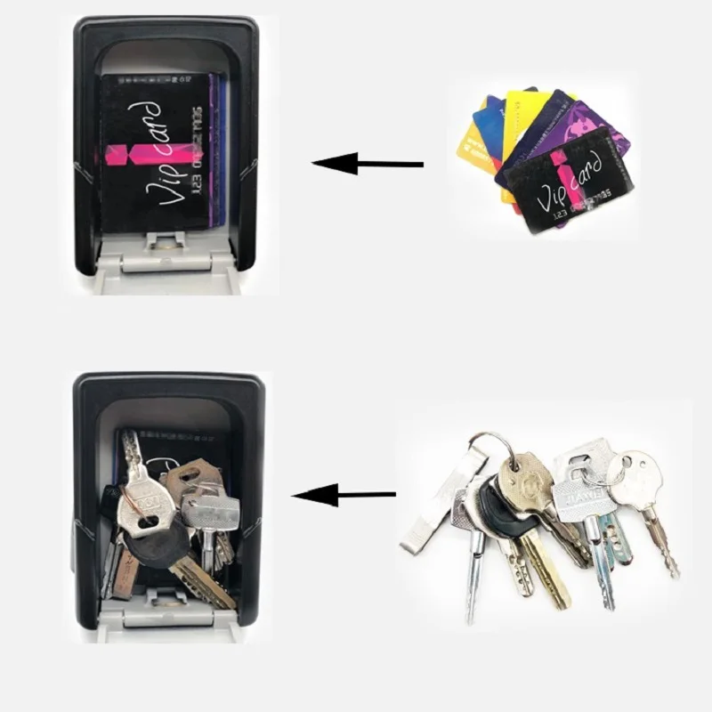 Big size Wall Mounted Key Storage Organizer Boxes with 4 Digit Combination Lock Spare Keys Organizer Boxes Metal Secret Safe Box