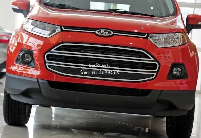 Для Ford Ecosport передняя решетка крышка большая решетка отделка гарнир Бампер протектор 2013 до ABS хром аксессуары для стайлинга автомобилей