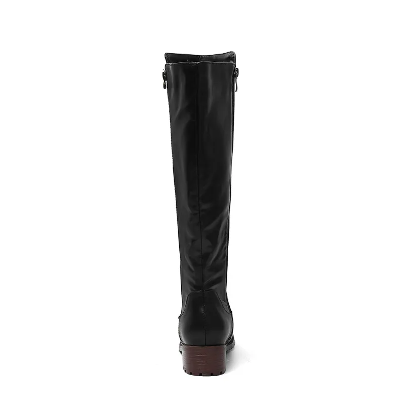 MORAZORA big size 34-48 knee high boots women zipper round toe square heels platform shoes autumn winter boots female