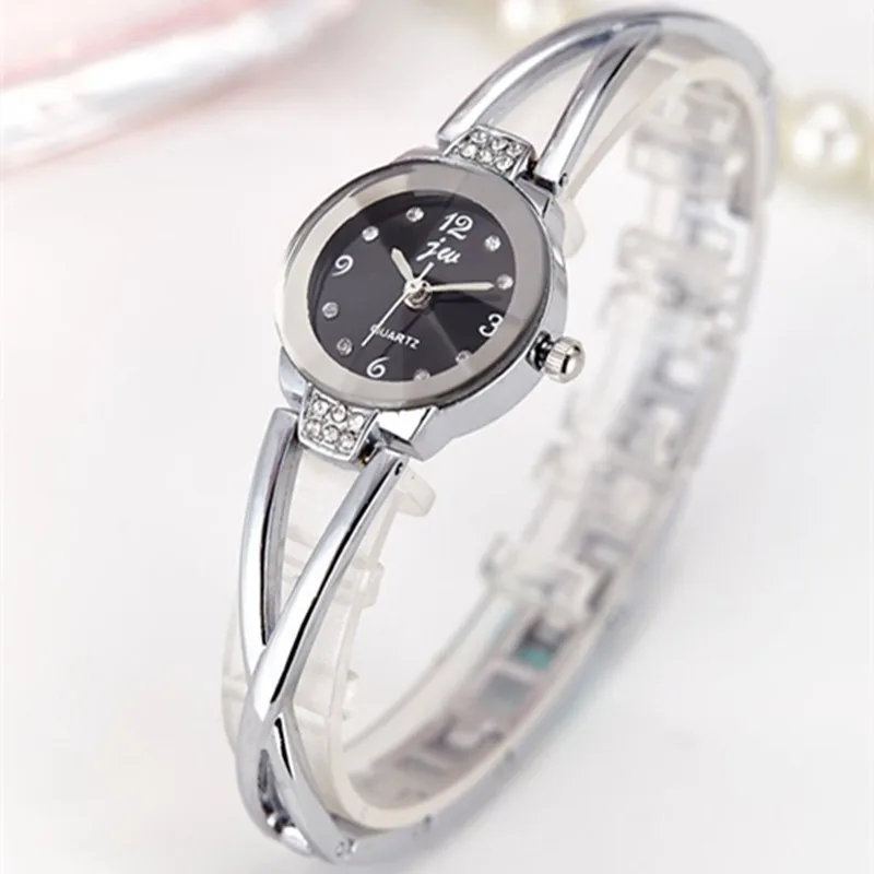 Браслет часы для женщин люксовый бренд нержавеющая сталь Стразы Наручные часы для женщин платье кварцевые часы Reloj MujerAC072 - Цвет: black 2