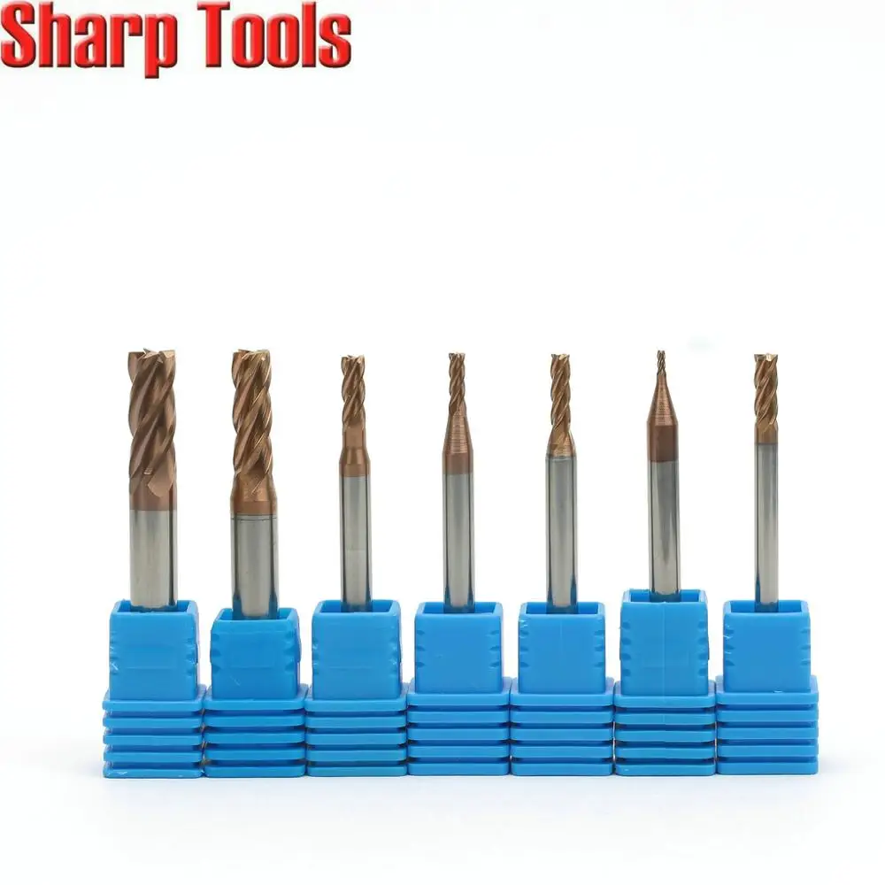 6mm Shank 4 Flute Tungsten Cutters Metal Router Bits CNC Carbide Endmill for Steel HRC55 Side Milling Profiling Face Mill Tools