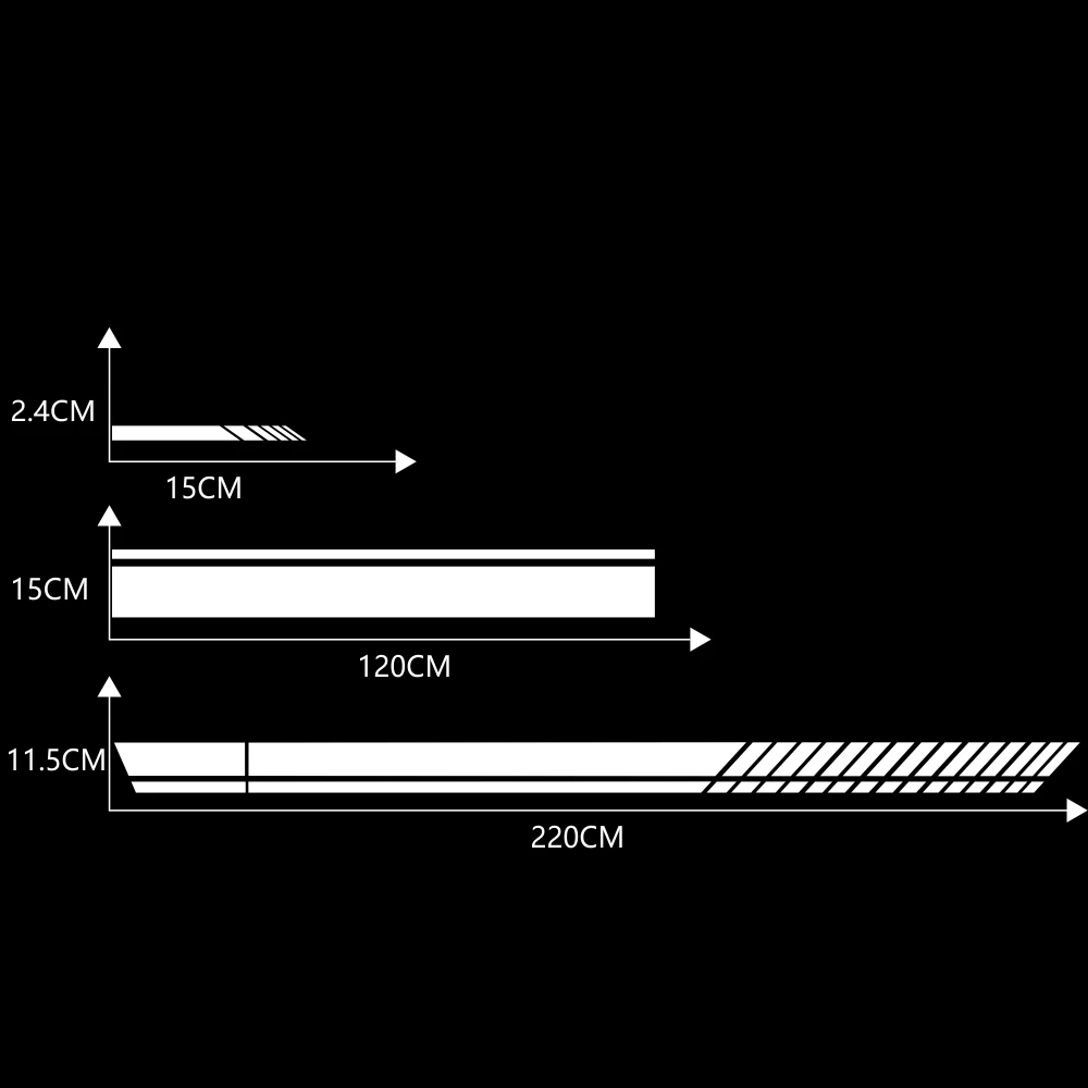 5 шт., D-936, автомобильная гоночная боковая дверь, Длинные полосатые наклейки, автомобильная виниловая наклейка, черная/белая/красная Автомобильная наклейка, рисунок, наклейка на уровне талии - Название цвета: D-936