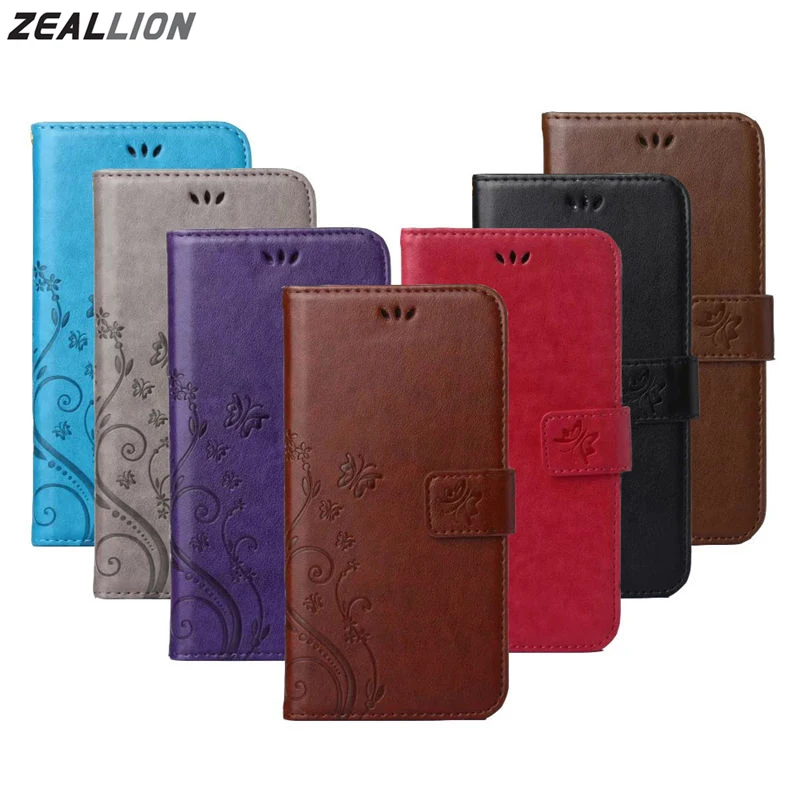 

ZEALLION For Sony Xperia E5 XA XP XZ1 XA1 Compact 2017 Case Butterfly Flower Design Magnetic Holster Flip PU Leather Cover