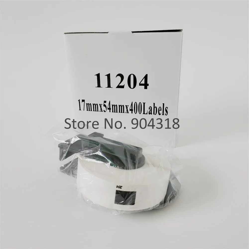 30 x Рулоны Brother DK 11204 DK-11204 DK11204 DK 1204 DK1204 Совместимые Ярлыки 17 мм x 54 мм 400 этикетки с черная пластиковая рамка