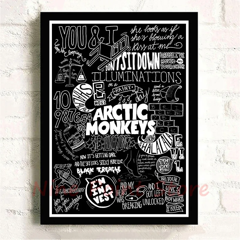 Рок-Группа Arctic Monkeys с белым покрытием бумажные плакаты настенные домашний бар плакаты домашний Декор подарок бескаркасные - Цвет: Лиловый