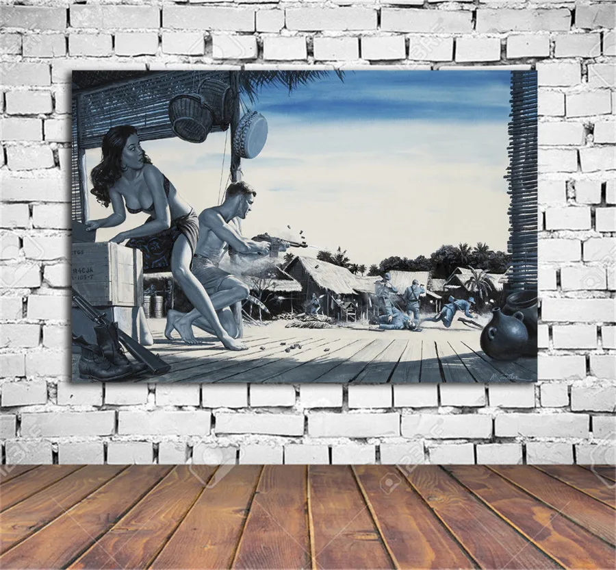 Historical Beauty and Sexy-Mort Kunstler American Style Canvas Painting Living Room Home Decor Modern Mural Art Oil Painting#024 | Дом и сад