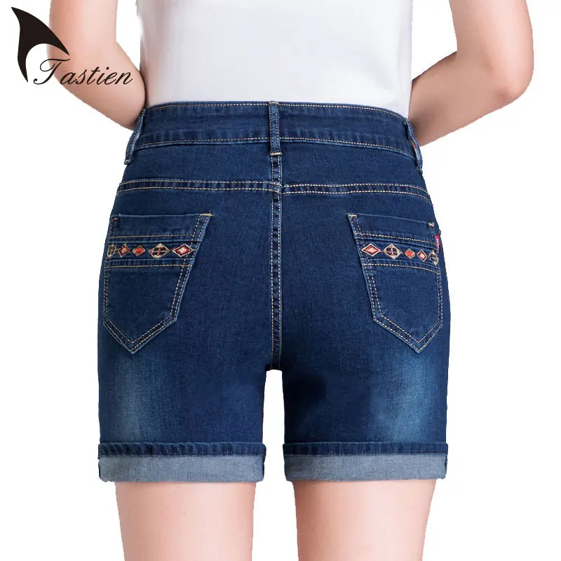 TASTIEN Women Casual Shorts Jeans Sexy Denim High Waisted