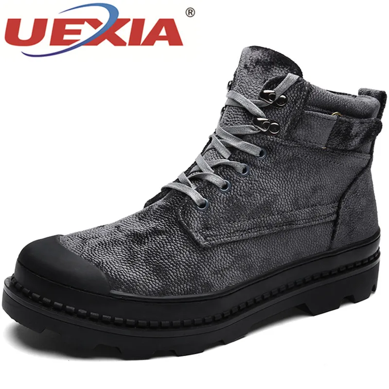 

UEXIA New High quality Men high top Non-Slip Ankle Martin Boots Outdoor Casual DESERT boots Military Army Leather Work shoes