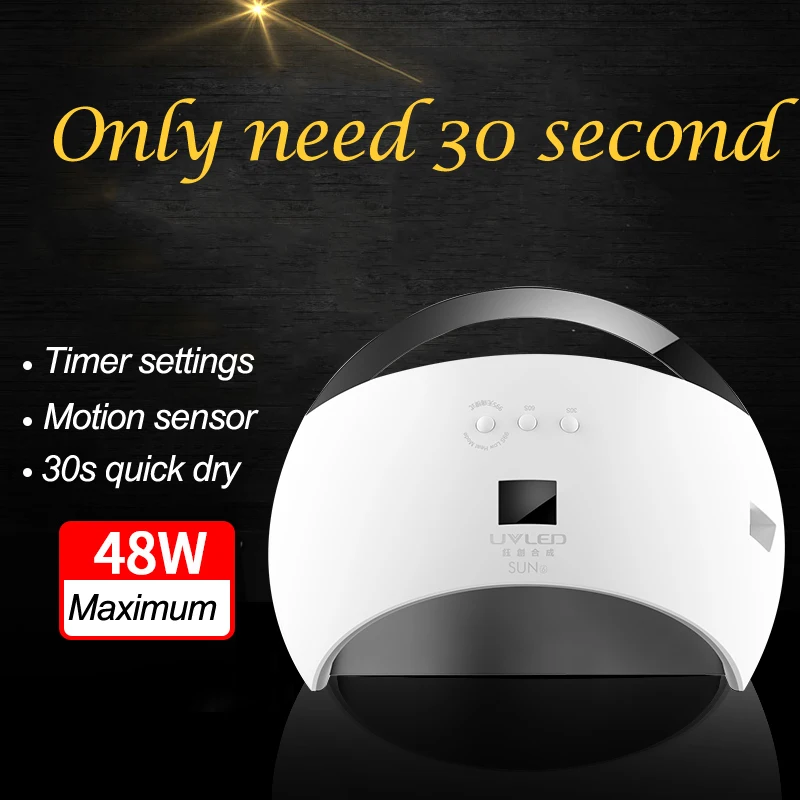 

SUN6 48W UV LED Light Nail Dryer Curing Lamp Portable Open Design with 3 Timers Timer Fast Double Curing Sensor Removable Bottom