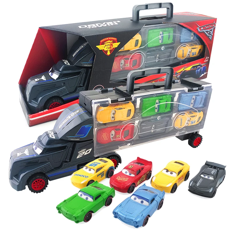 

Disney Pixar Cars 3 Lightning McQueen Jackson Storm Mack Uncle Plastic Truck 6 Small Metal Diecast Alloy Car Model Toys Kid Gift