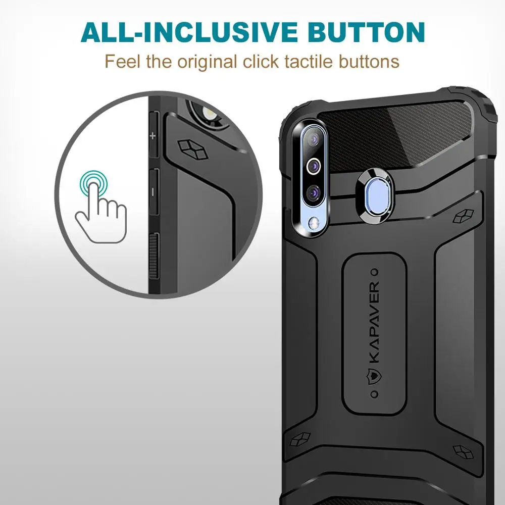 

KAPAVER® Case Tough Rugged Solid Black Shock Proof Slim Armor Back Cover Case for Samsung M30