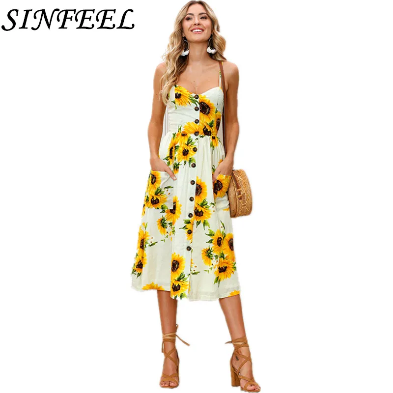 Женское летнее платье 2018 в полоску с цветочным принтом длинное пляжное женский